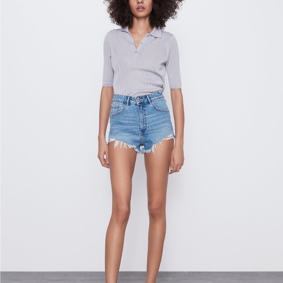 Zara High Rise Denim Shorts - Picture 13 of 13